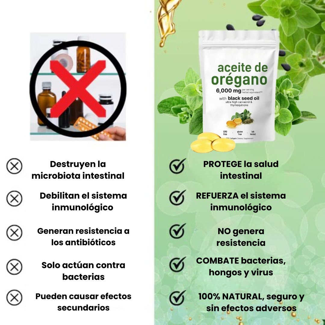 Cápsulas de orégano 150 + 150 Gratis